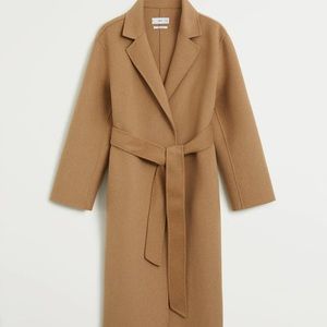 NWT Mango Handmade Wool Camel Coat size small